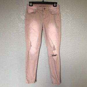 EUC Arizona Blush Pink Skinny Distressed Jeans s3